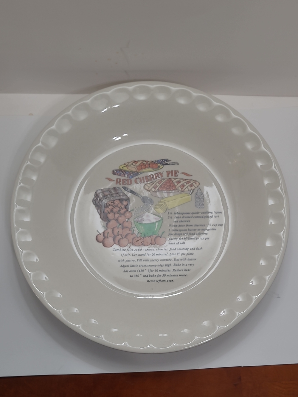 "Red Cherry Pie" Ceramic Pie Dish